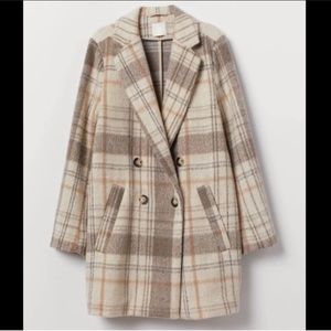 H&M PREMIUM plaid coat